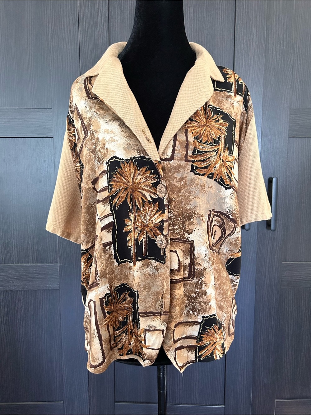 Connections 'Related Separates' Brown & Black Printed Top
